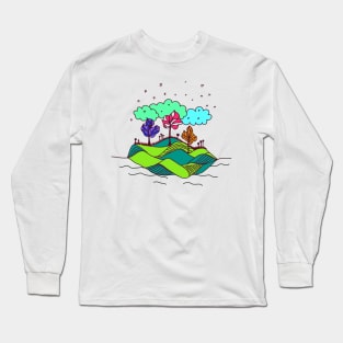 Plants illustration island Long Sleeve T-Shirt